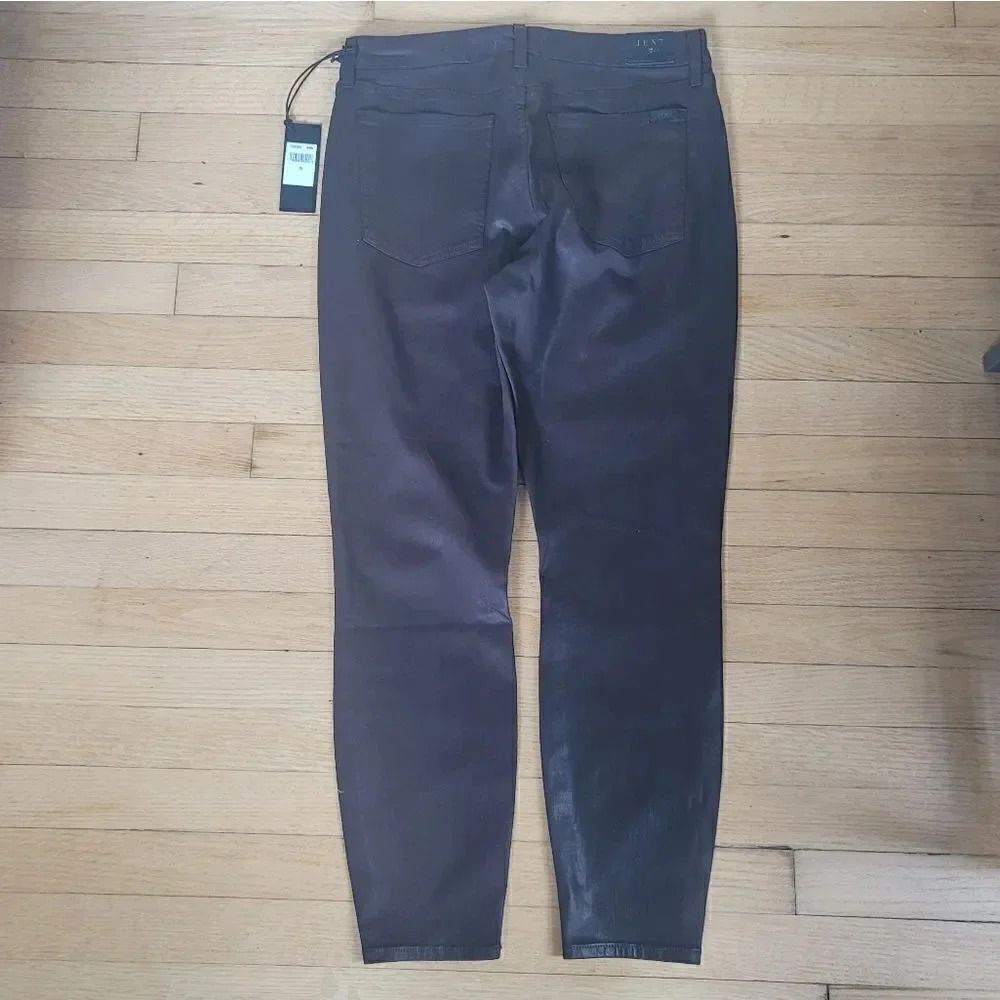 7 For All Mankind Chocolate Brown Faux Leather Pants Size 10 - Picture 10 of 11